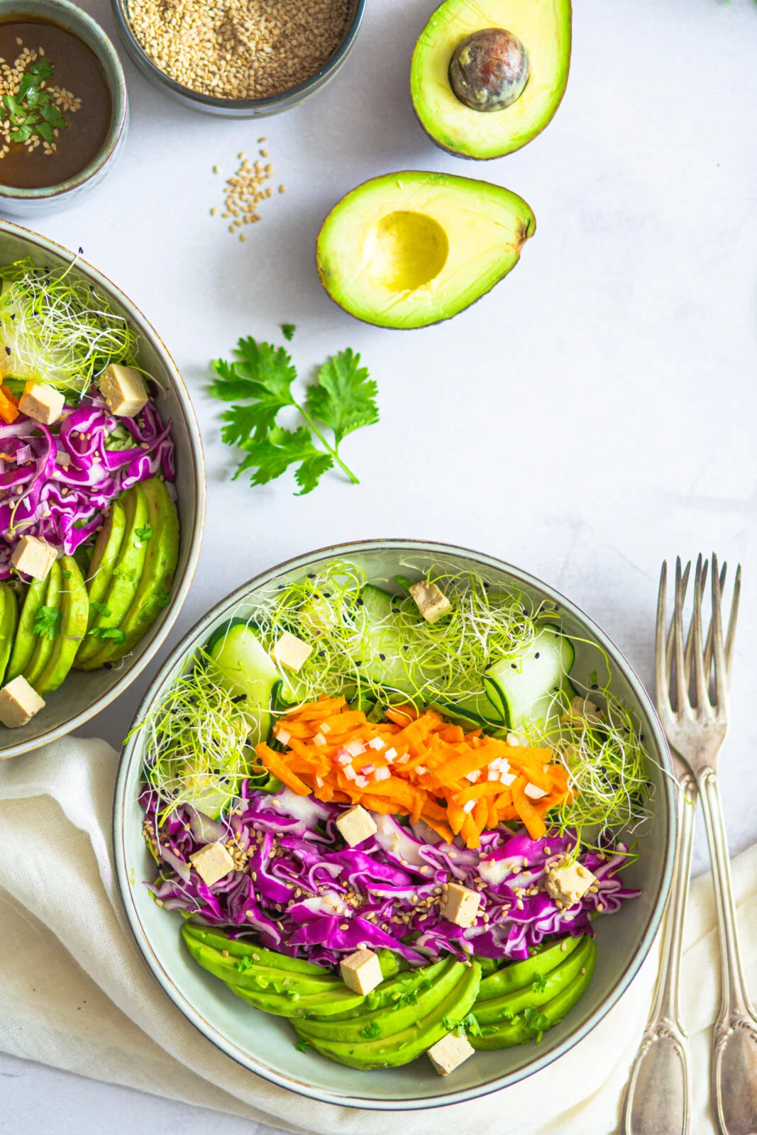 salade estivale et sauce sésame gourmande
