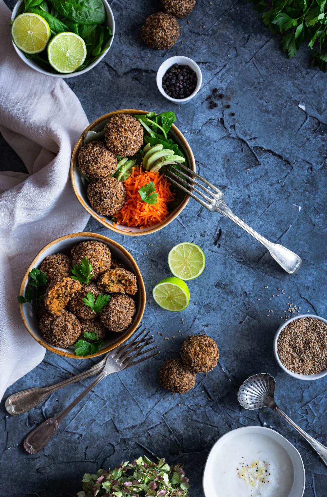 Une délicieuse recette de falafels de pois chiches et patate douce #recettevegan #healthy #recettesaine